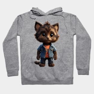 The cutest tortoiseshell kitten in jeans outfit Hoodie